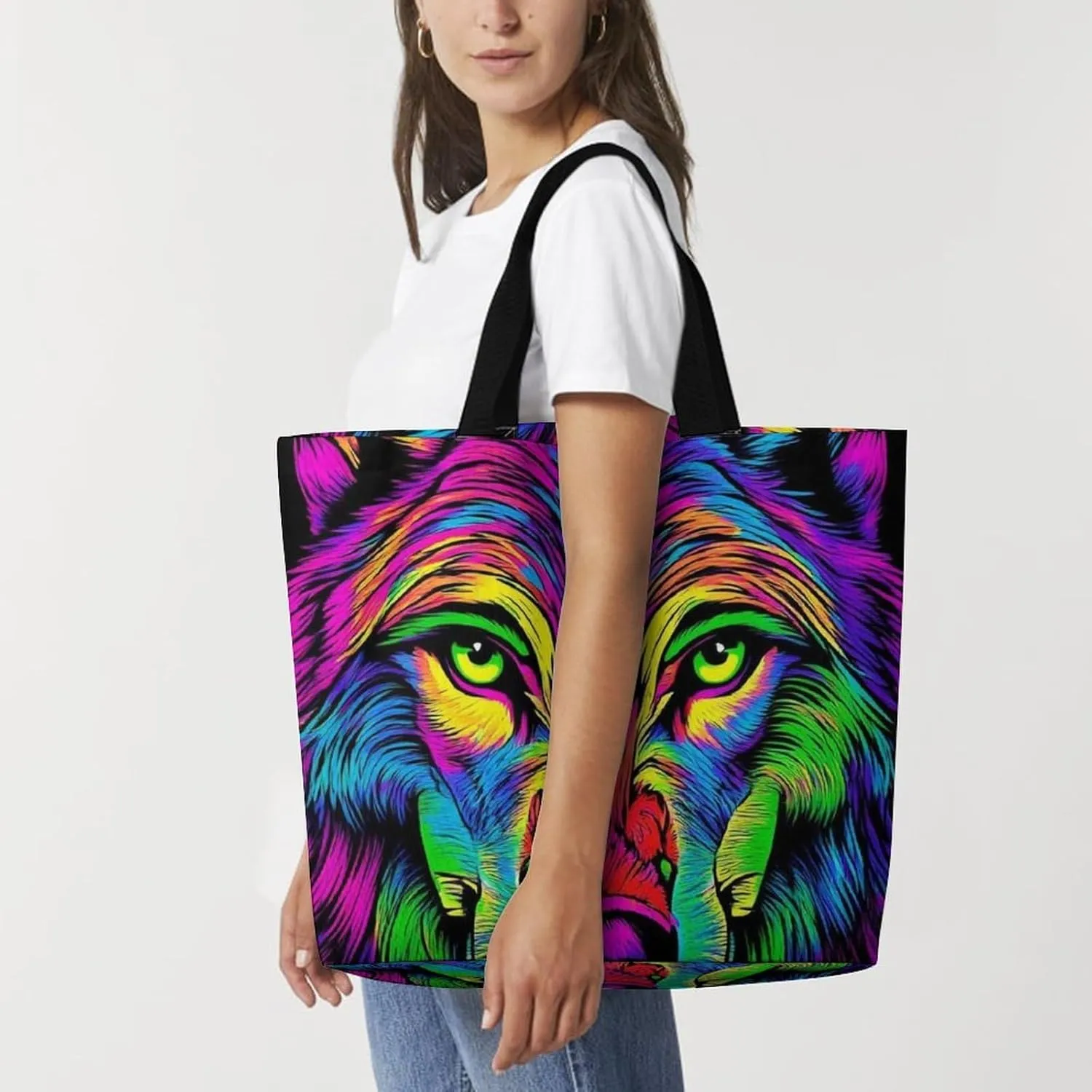 Womens Grocery Bag, Large Capacity Tote Bags Portable Reusable Shopping Shoulder Bag