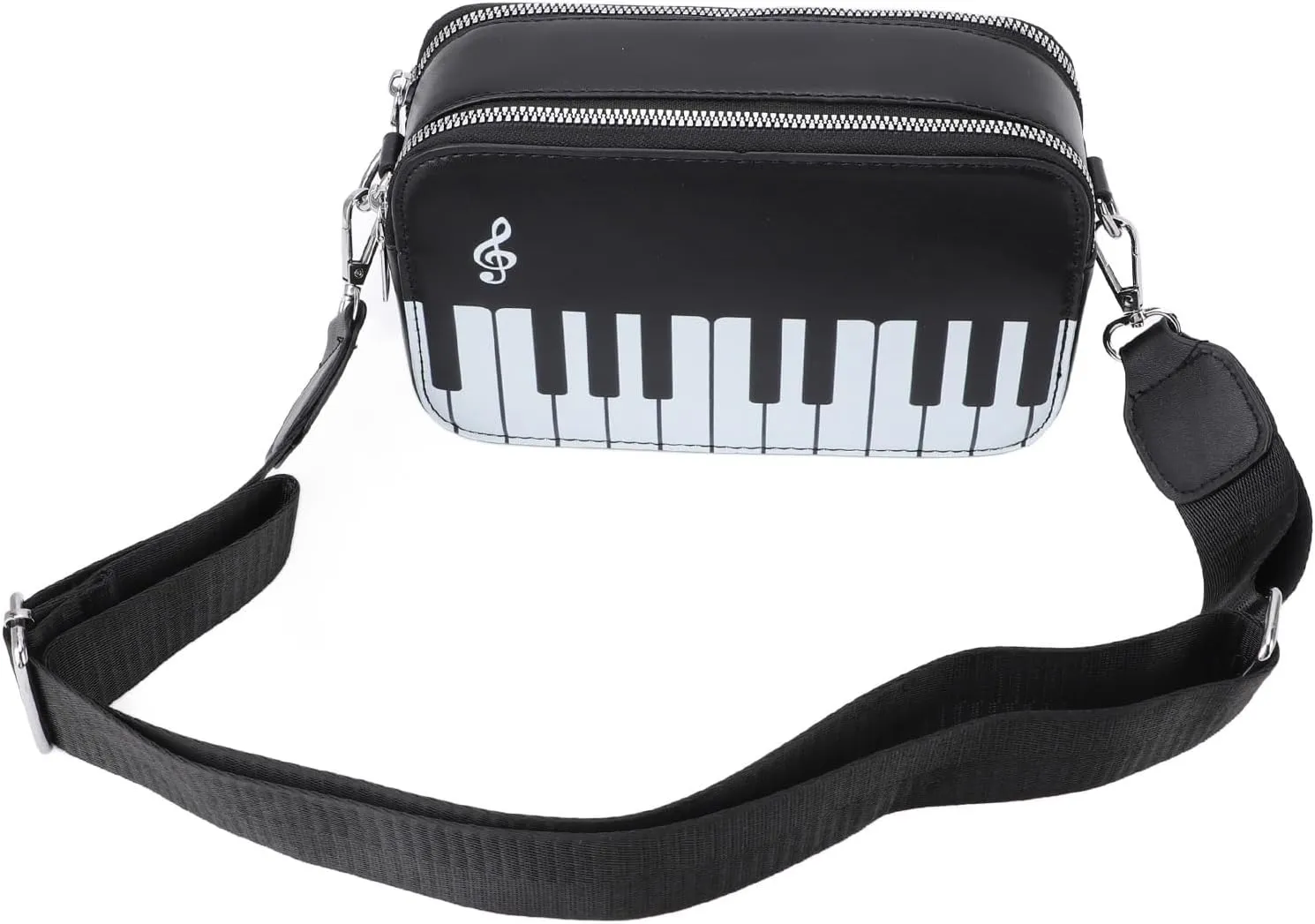 Womens Shoulder Bag, PU Leather Womens Shoulder Bag with Piano Design Removable Shoulder Strap for Girls
