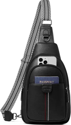 Womens Sling Bag Crossbody Bags for Women Vegan Leather Sling Backpack Daypack Fanny Pack Crossbody Purse Travel