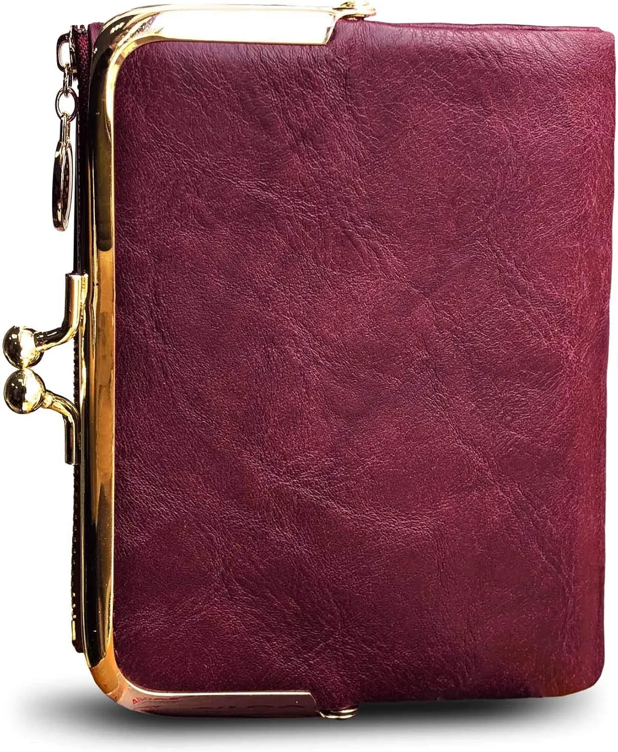 Womens Wallet Small Bifold Rfid Ladies Mini Vintage Coin Purse With Zipper and Kiss Lock (Purple)