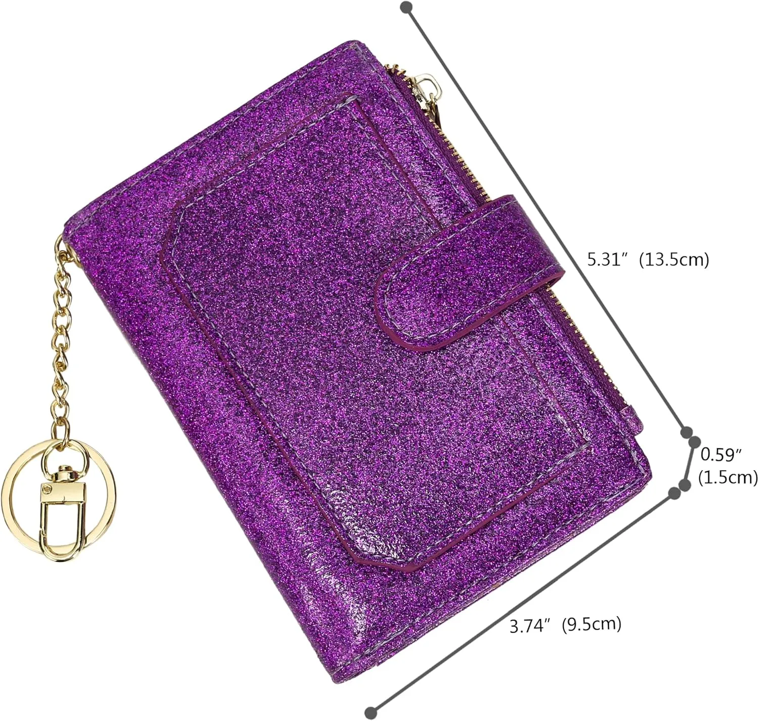 Womens Wallets RFID Small Compact Bifold Leather Card Holder Zip Pocket