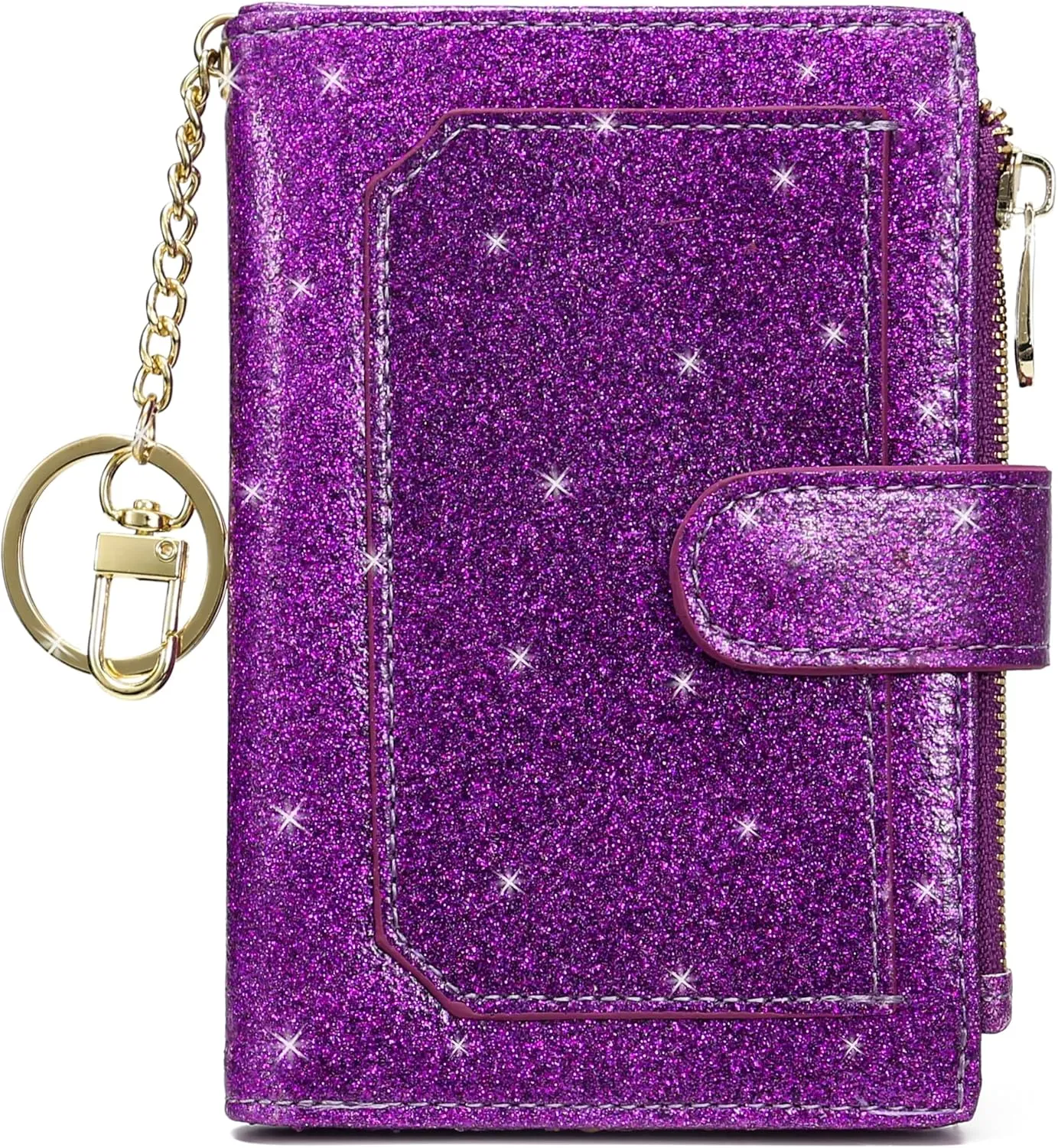 Womens Wallets RFID Small Compact Bifold Leather Card Holder Zip Pocket