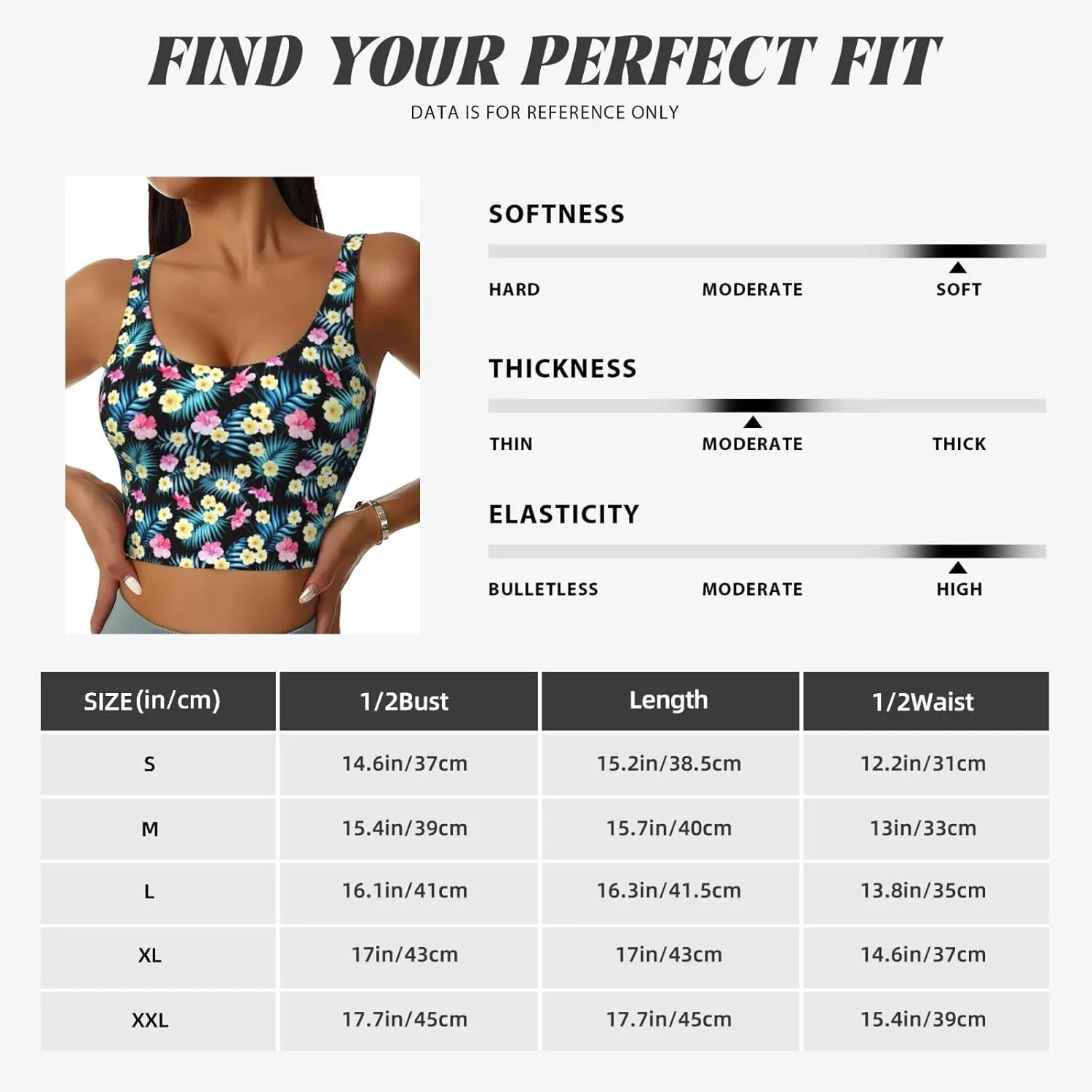 Women's Workout Bra Top Tropical Flowers Jungle Palms Tank Tops Bra for Women