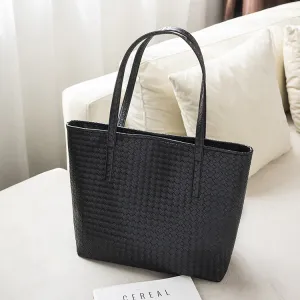 Women's Woven Large Capacity Fashion Simple Big Shoulder Bags