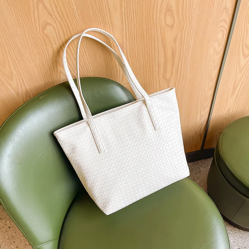 Women's Woven Large Capacity Fashion Simple Big Shoulder Bags