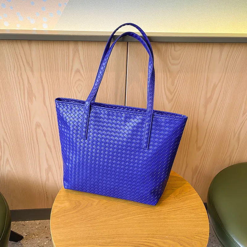 Women's Woven Large Capacity Fashion Simple Big Shoulder Bags