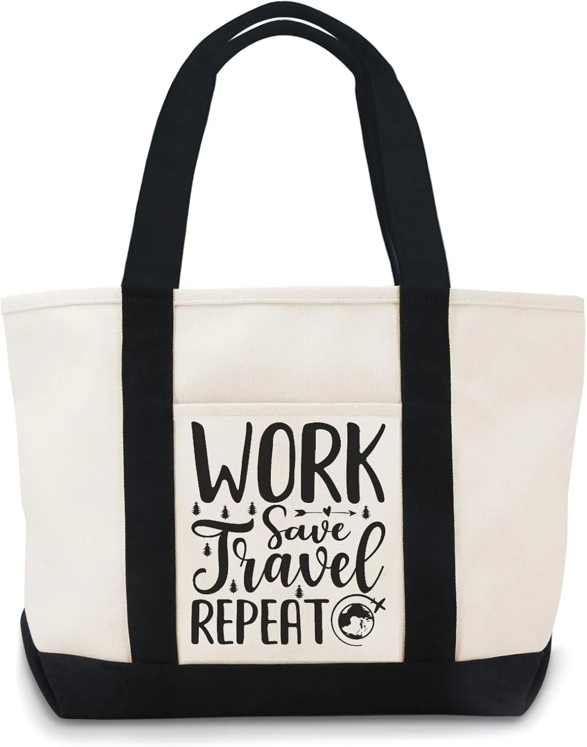 Work Save Travel Repeat Funny Canvas Bag For Women Suitable For Advertising,Promotion, Gift, Activity