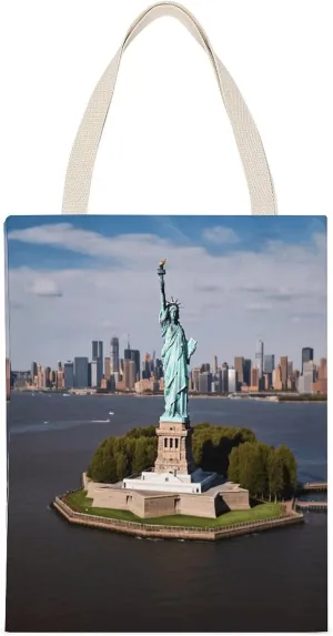 Work Tote Bag, Statue of Liberty in NYC Print All-purpose Tote Bag Canvas Tote Bag Fashion Canvas Bag Multipurpose Canvas Bag