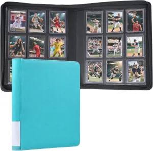 ‌WOT I Toploader Binder | 360 Pocket Premium PU-Leather Card Binder with Index Label | Holds 3"x4" Toploaders for TCG, Sports & Trading Cards, Blue