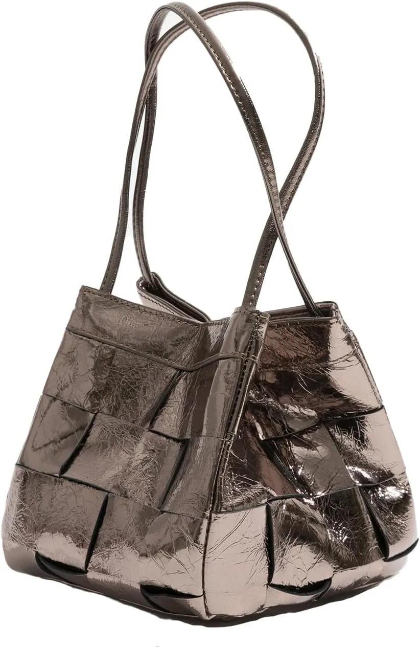 Woven bucket shouler bag for Women,Tote Vegan Leather Handbags, Large-capacity crossbody bag.purse,soft Casual Hobo