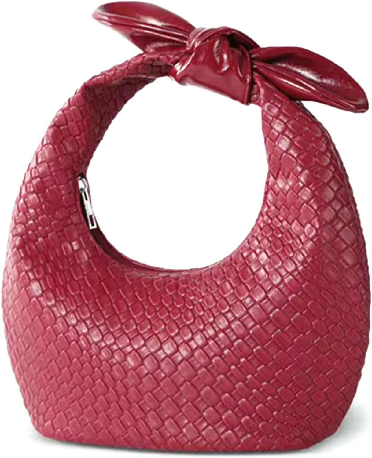 Woven Clutch Purses for Women, Summer Beach Bag, Bow Knot Dumpling Evening Handbags for Party Wedding