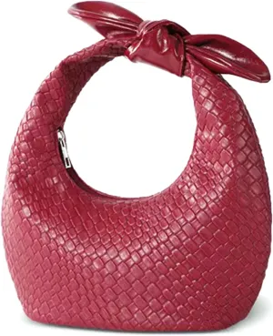 Woven Clutch Purses for Women, Summer Beach Bag, Bow Knot Dumpling Evening Handbags for Party Wedding