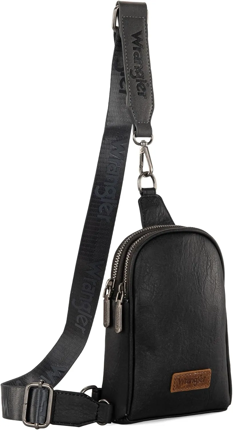 Wrangler Small Crossbody Sling Bag for Women Cross Body Purse Chest Bags for Travel