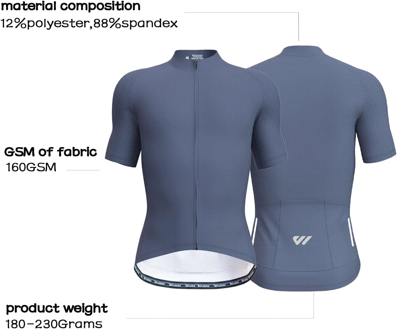 Wulibike Men's Cycling Jerseys Short Sleeve Bike Biking Shirts Full Zip with Pockets Road Bicycle Clothing