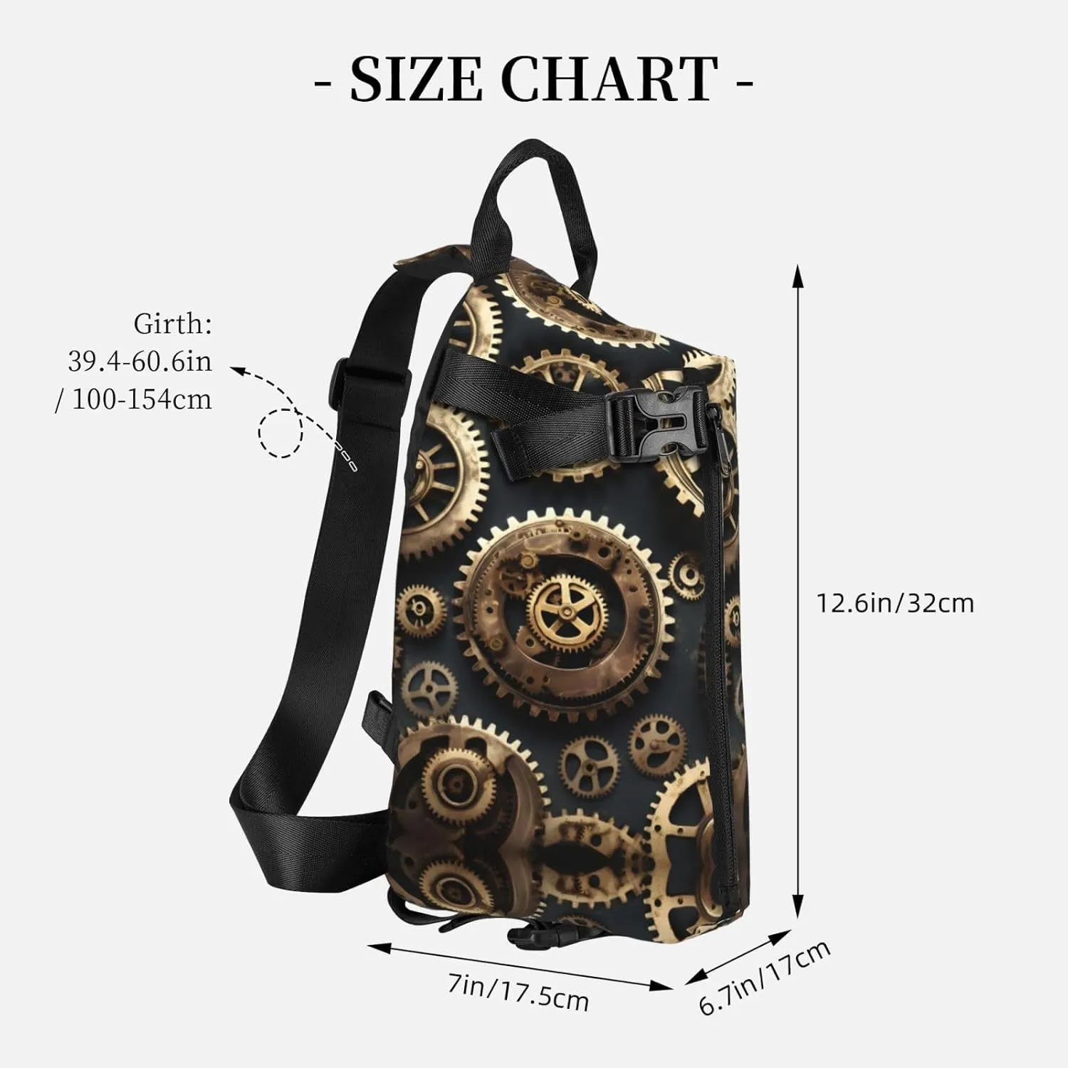 WURTON Strawberry Pattern Print Lightweight Adjustable Crossbody Backpack Daypack For Men,Women Sling Bag