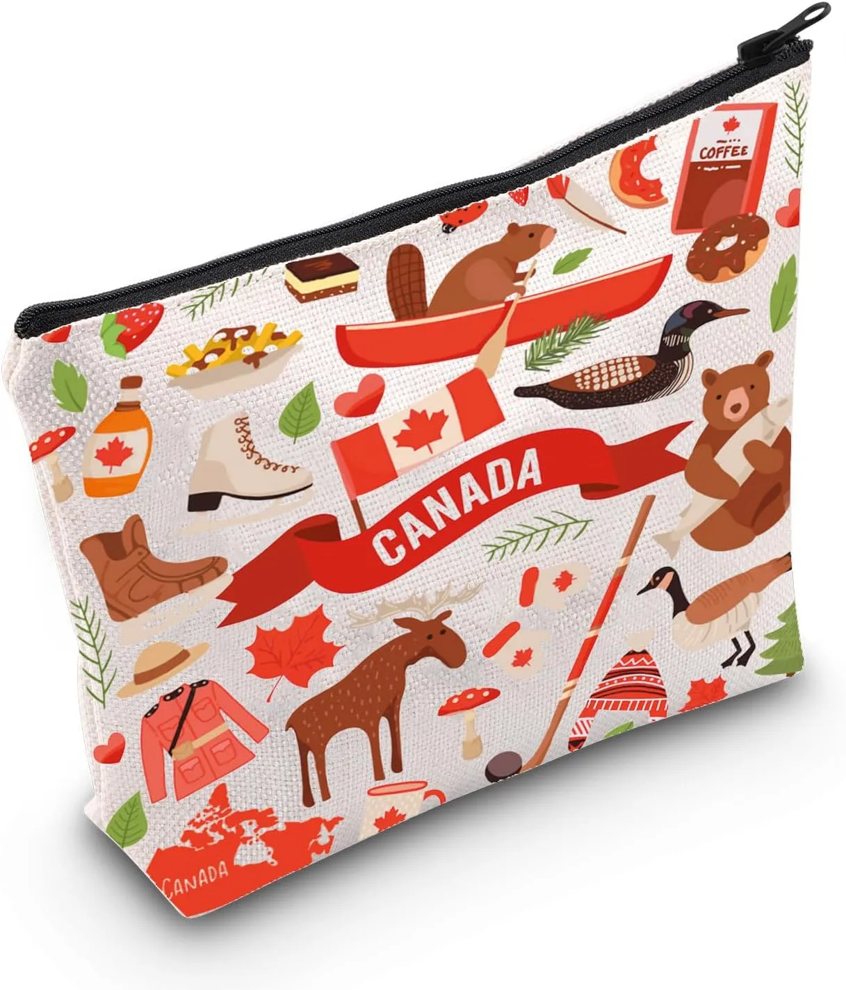 WZMPA Canada Trip Canvas Tote Bag Canada Travel Gift Canada Vacation Reusable Shoulder Bag For Canada Tourist Traveler (Canada)