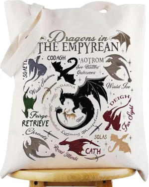 WZMPA Empyrean Dragon Tote Bag Empyrean Bookish Gifts 4th Wing Novel Grocery Bag Dragon Rider Merchandise