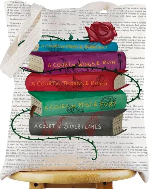 WZMPA Fantasy Book Tote Bag Novels Fans Gift Fiction Novel Series Canvas Shoulder Bag Author Support Gift