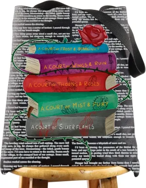 WZMPA Fantasy Book Tote Bag Novels Fans Gift Fiction Novel Series Canvas Shoulder Bag Author Support Gift