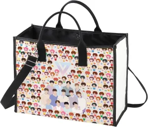 WZMPA Korean Seventeen Tote Bag K-Pop Seventeen Lover Gift Seventeen Album Canvas Shoulder Bag Seventeen Merchandise