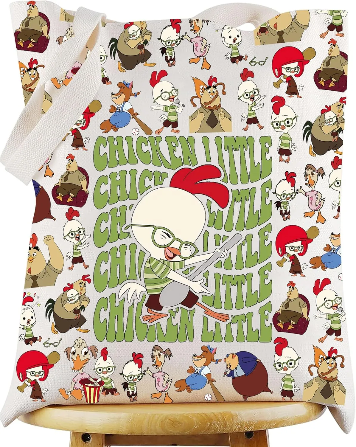 WZMPA Little Chicken & Abby Shoulder Bag Buck Cluck Fans Gift Foxy Loxy & Mayor Turkey Lurkey Tote Case Little Chicken Merch