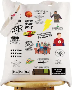 WZMPA Sheldon & Leonardr Tote Bag Penny & Jim Fans Gift I'm Not Crazy My Mother Had Me Tested Shoulder Bag Penny Fans Gift
