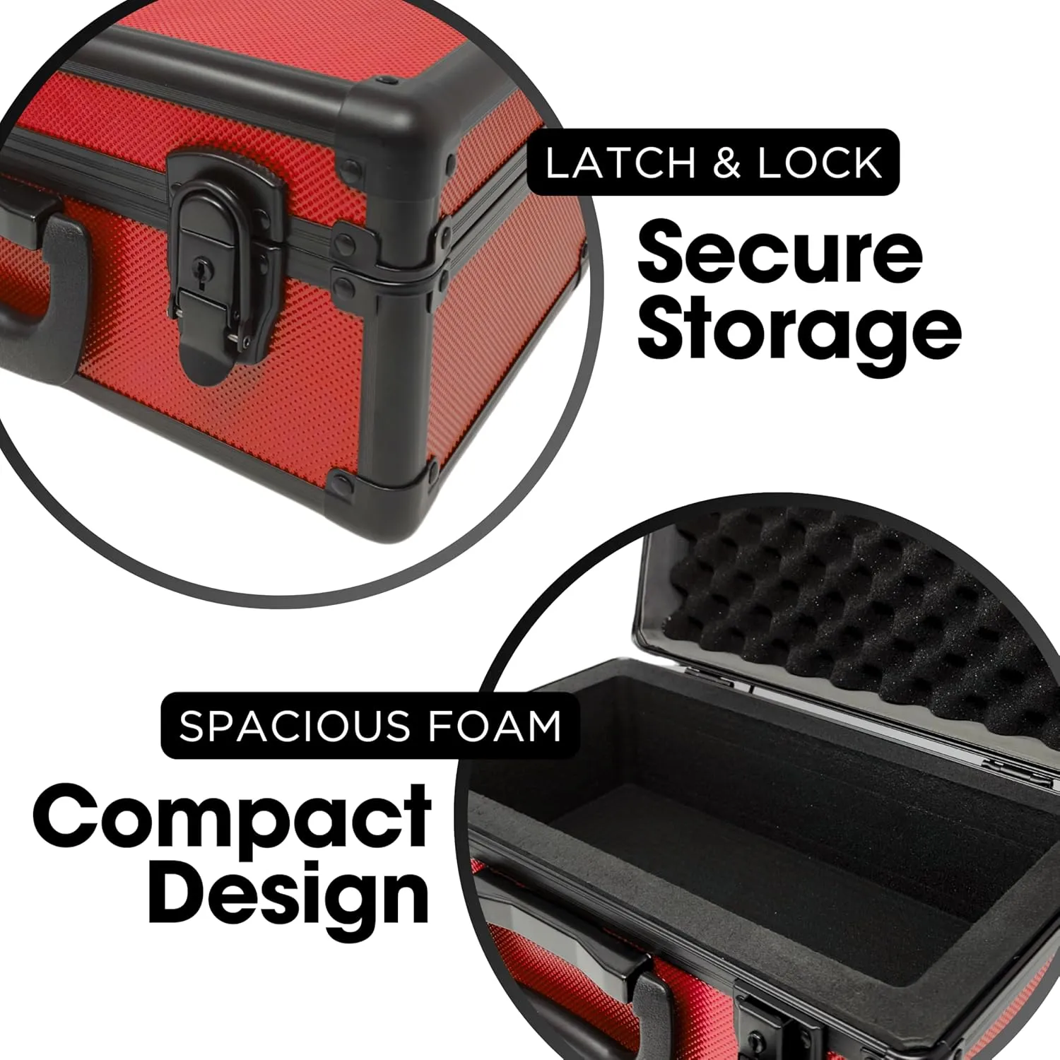 X-40 Compact Metal Slab Case | PSA BGS CGC | Durable Aluminum Briefcase for Graded Sports & Trading Cards | PSA Card Case & Graded Slab Storage Case Box (Red)