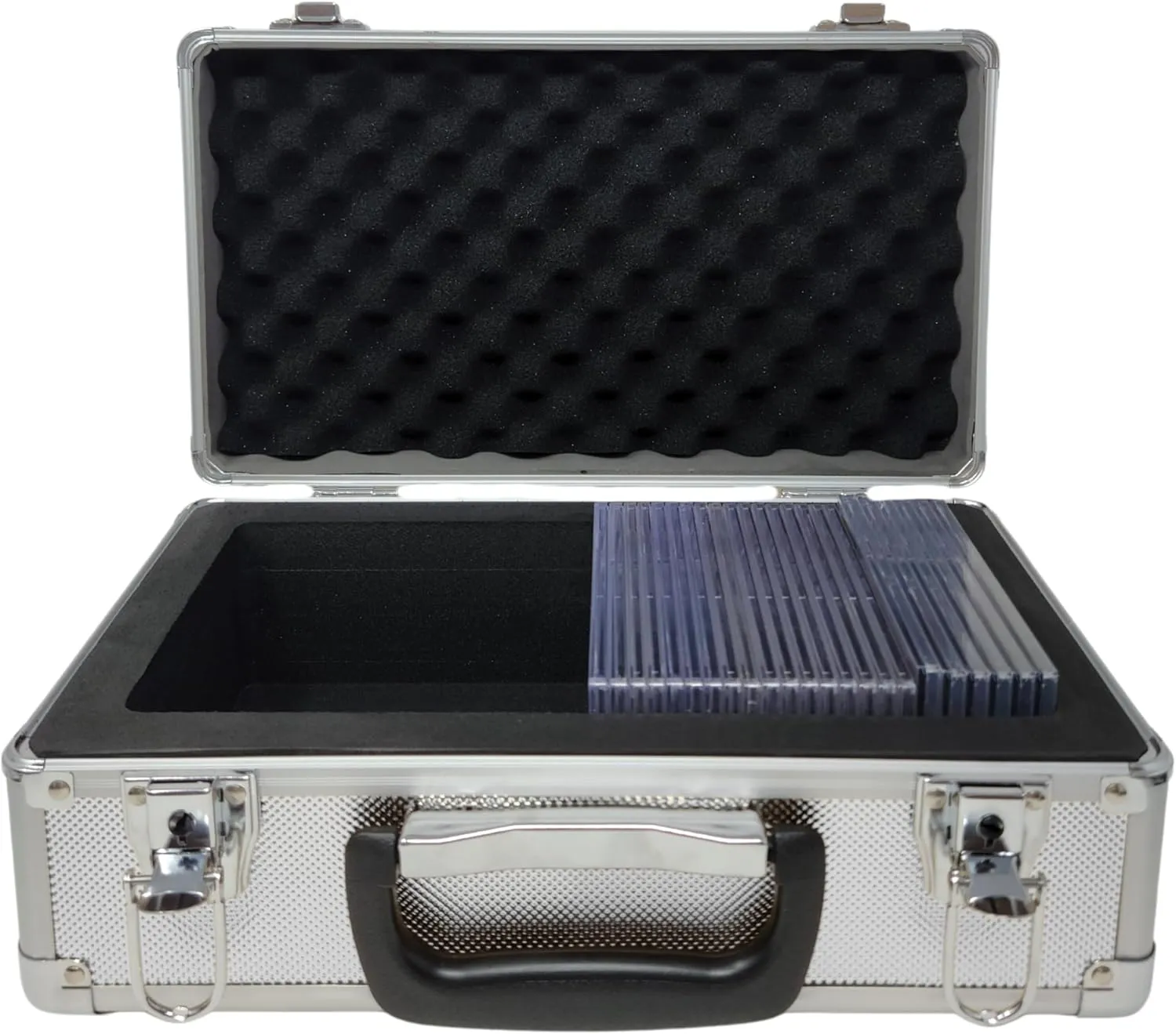 X-40 Compact Metal Slab Case | PSA BGS CGC | Durable Aluminum Briefcase for Graded Sports & Trading Cards | PSA Card Case & Graded Slab Storage Case Box (Silver)