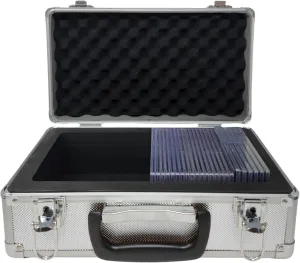X-40 Compact Metal Slab Case | PSA BGS CGC | Durable Aluminum Briefcase for Graded Sports & Trading Cards | PSA Card Case & Graded Slab Storage Case Box (Silver)