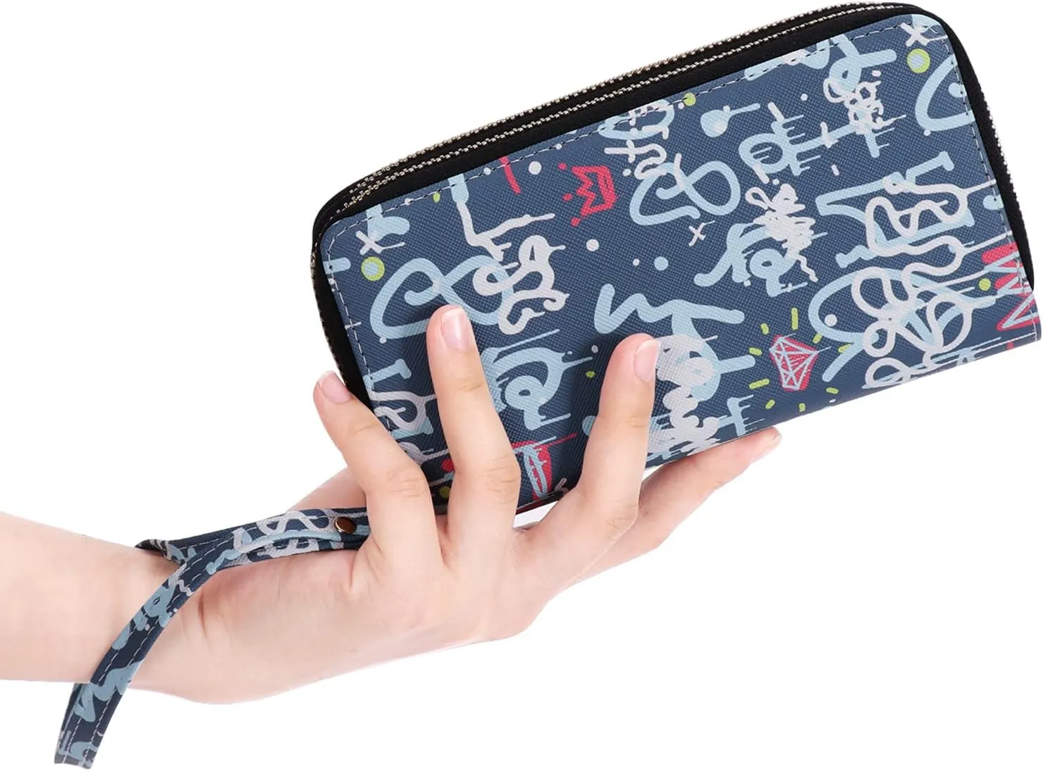 XEYOU Double Zipper Long Clutch Wallet Cellphone Wallet for Women with Removable Wristlet Strap for Credit Card, Cash, Coin, Bill
