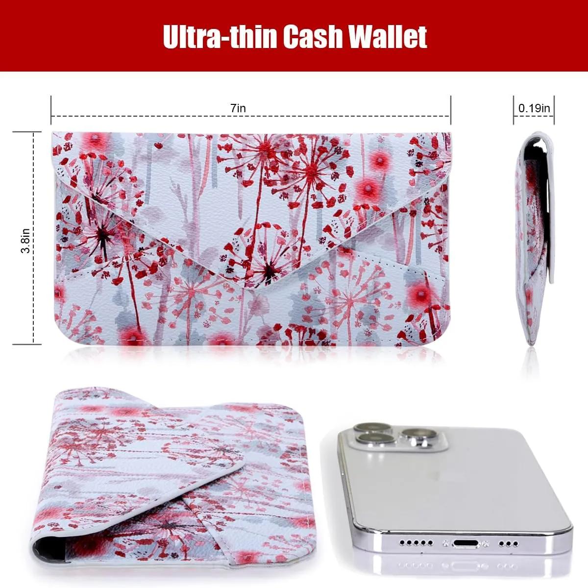 XEYOU Women's Card Wallet Envelope Style Credit Card Holder Cute Cash Wallet for Ladies