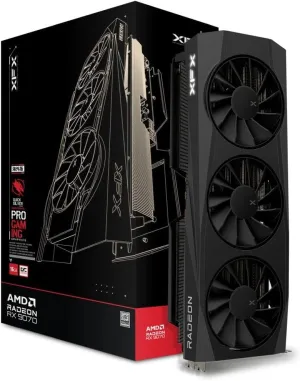 XFX Quicksilver AMD Radeon RX 9070 OC Gaming Edition 16GB GDDR6 Graphics Card, Black