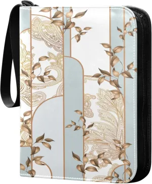 xigua Colorful Herbal Wildflower Card Binder 4-Pockets, Trading Card Binder 400 Pockets Baseball Card Binder Waterproof PU Leather Card Collection Binder for Games Card Album Card