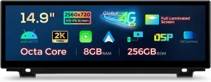 XTRONS 14.9 Inch Android 14 Car Stereo for BMW F10/F11 (2013-2016) NBT System, 2K IPS Touch Screen 8 256GB Global 4G Car Radio GPS Navigation Support Wireless CarPlay Android Auto