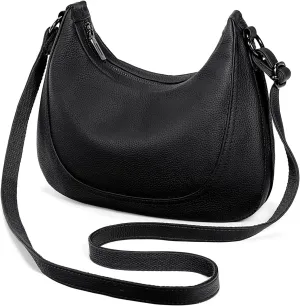 YALUXE Women’s Real Cowhide Leather Shoulder Bag Crescent Underarm Handbag Trendy Purse