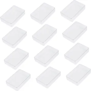 YARNOW 12Pcs Clear Plastic Poker Card Storage Boxes Lightweight Empty Containers for Card Protection and Sturdy Design