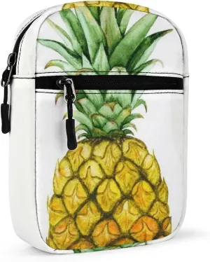 Yellow Pineapple Isolated on White Adjustable Fanny Waist Pack Pouch, Waterproof Crossbody Runners Bag Wallet for Gym Hiking Fitness Women Men 6.1 x 2.2 x 7.9 inch