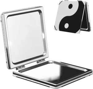 Ying Yin Yang Symbol Women Small Pocket Makeup Mirror Compact Portable Folding Handheld Makeup Mirror