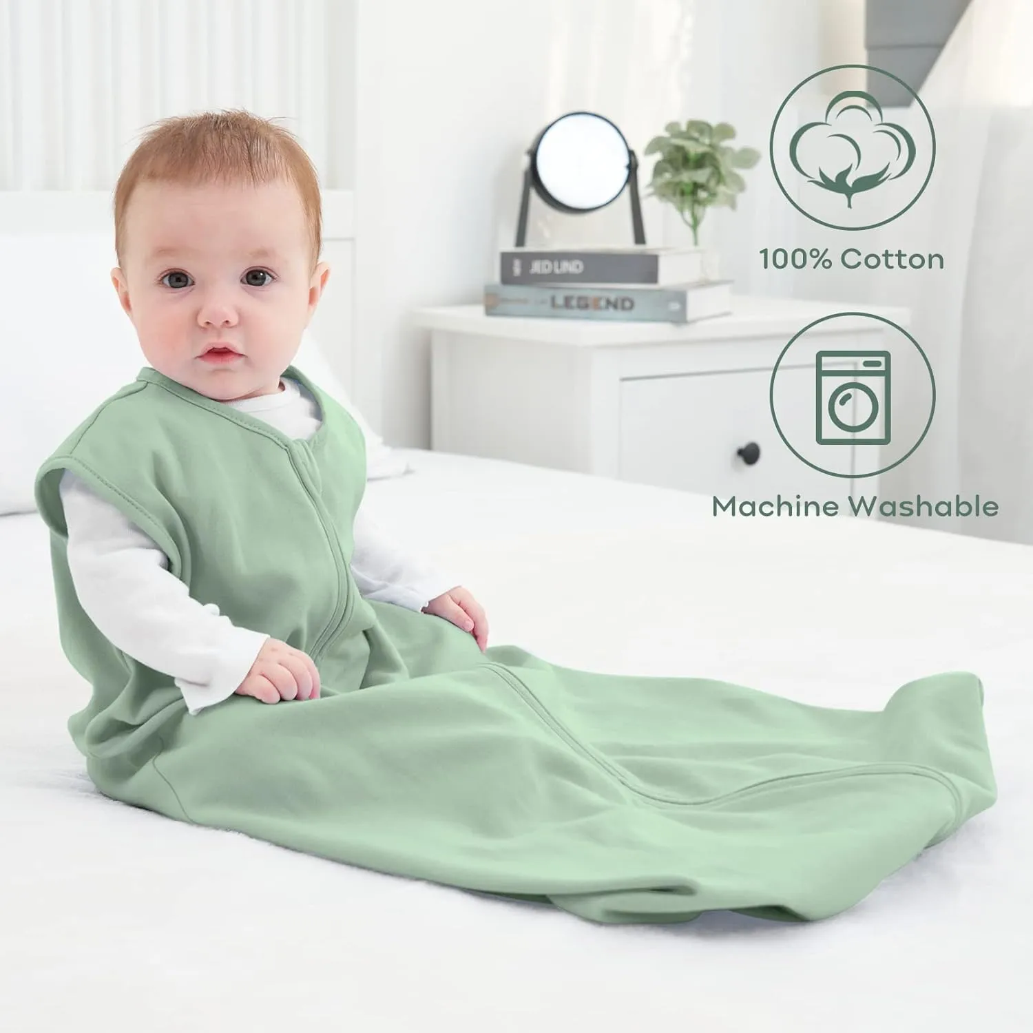 Yoofoss Baby Sleep Sack 18-24 Months Baby Wearable Blanket 100% Organic Cotton 2-Way Zipper TOG 0.5 Toddler Sleeping Sack Lightweight