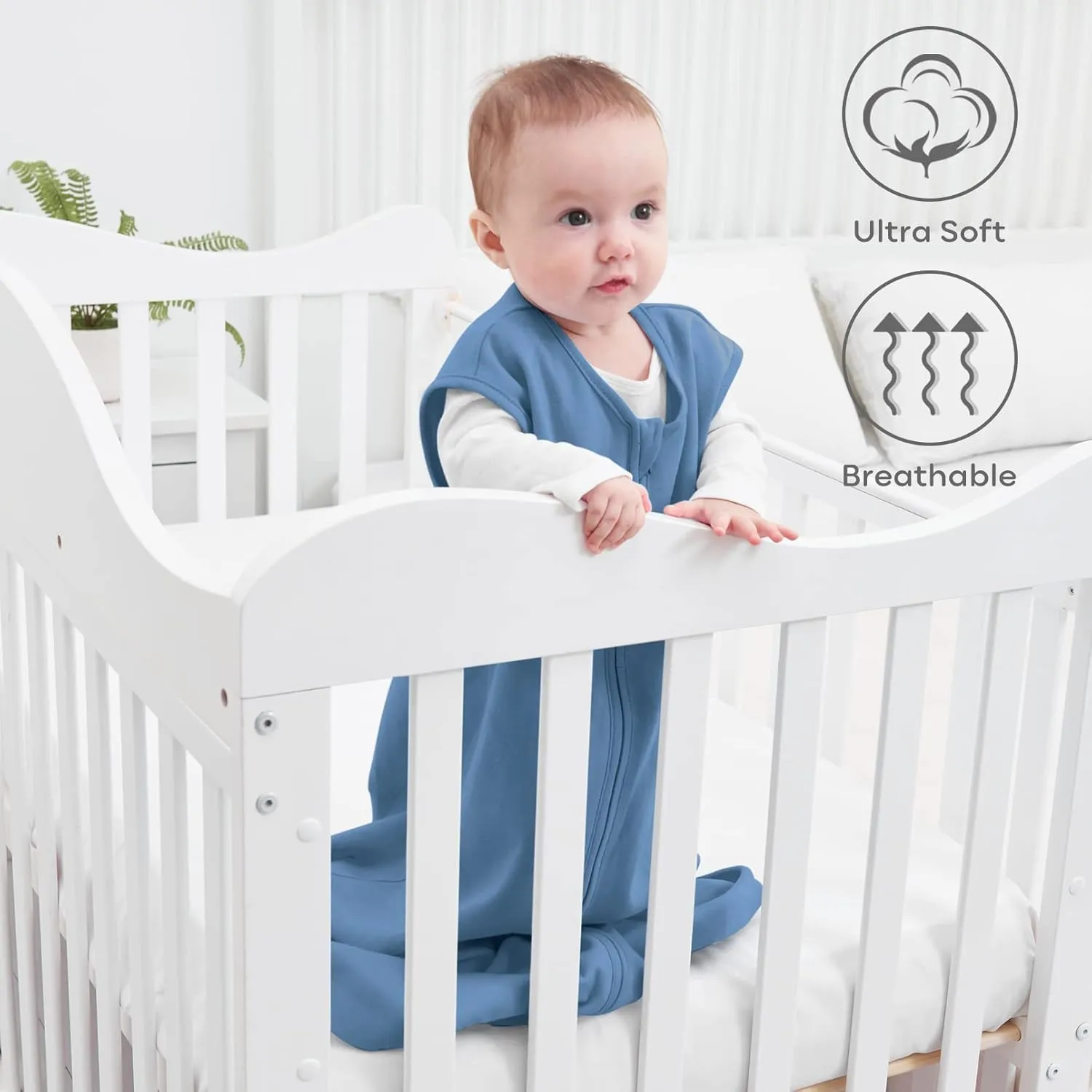 Yoofoss Baby Sleep Sack 6-12 Months Wearable Blanket for Babies 100% Organic Cotton 2-Way Zipper TOG 0.5 Toddler Sleeping Sack 3 Pack, Comfy Soft Lightweight