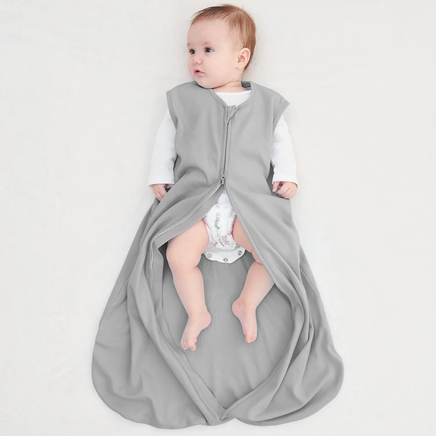 Yoofoss Baby Sleep Sack 6-12 Months Wearable Blanket for Babies 100% Organic Cotton 2-Way Zipper TOG 0.5 Toddler Sleeping Sack 3 Pack, Comfy Soft Lightweight