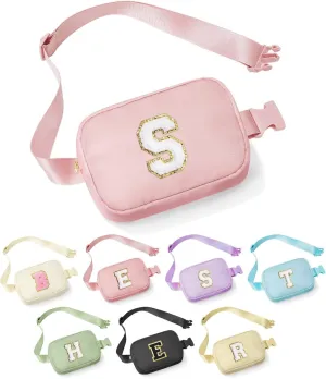YOOLIFE Birthday Gifts for Women - 30th 40th 50th 60th 70th Birthday Gifts for Mom Daughter Her Friend Sister Girlfriend, Personalized Gifts Christmas Gifts, Initial Belt Bag Crossbody Bags, Pink S