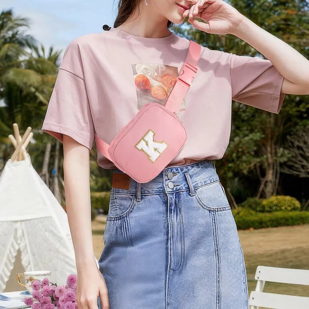 YOOLIFE Birthday Gifts for Women - 30th 40th 50th 60th 70th Birthday Gifts for Mom Daughter Her Friend Sister Girlfriend, Personalized Gifts Christmas Gifts, Initial Belt Bag Crossbody Bags, Pink S