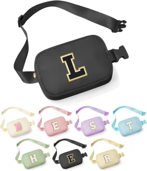 YOOLIFE Graduation Gifts for Him Men - Dad Gifts for Fathers, Personalized Gifts Birthday Gifts for Men, Fathers Gifts for Dad Him, Black Initial Crossbody Bag Belt Bag L, Small
