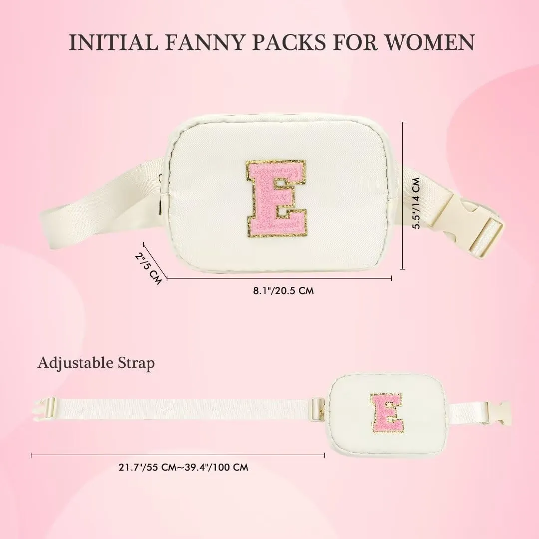 YOOLIFE Mothers Day Daughter Gifts - Birthday Gifts for 4 5 6 7 8 9 10 11 12 Year Old Girls, Initial Fanny Pack Crossbody Bag Purse for Teen Girls Belt Bag, Beige A