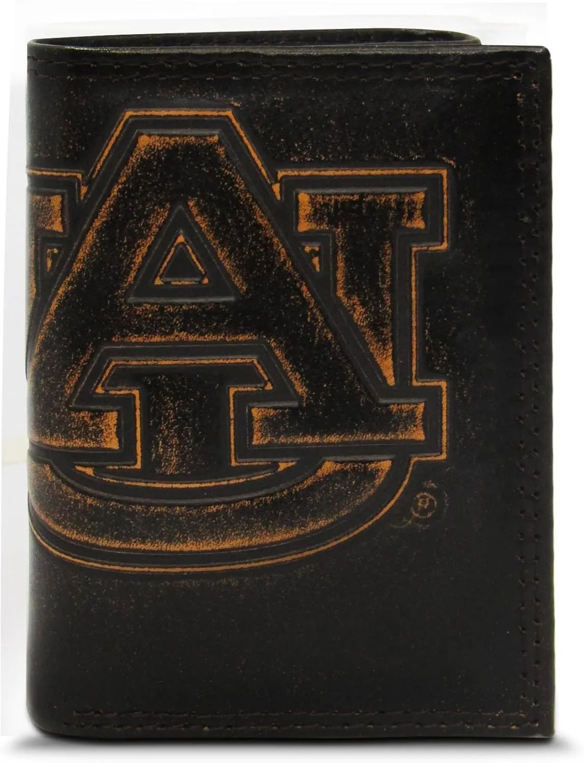ZEP-PRO NCAA Auburn Tigers Burnished Leather Trifold Wallet, Slim Stylish for Men