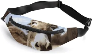Zipper Fanny Pack for Men Women Fashion Waist Bag Stylish Crossbody Bags with Adjustable Strap Funny Donkey Travel Chest Bags Belt Bags for Running Hiking Workout Cycling