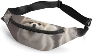 Zipper Fanny Pack for Men Women Fashion Waist Bag Stylish Crossbody Bags with Adjustable Strap Pomeranian Dog Travel Chest Bags Belt Bags for Running Hiking Workout Cycling