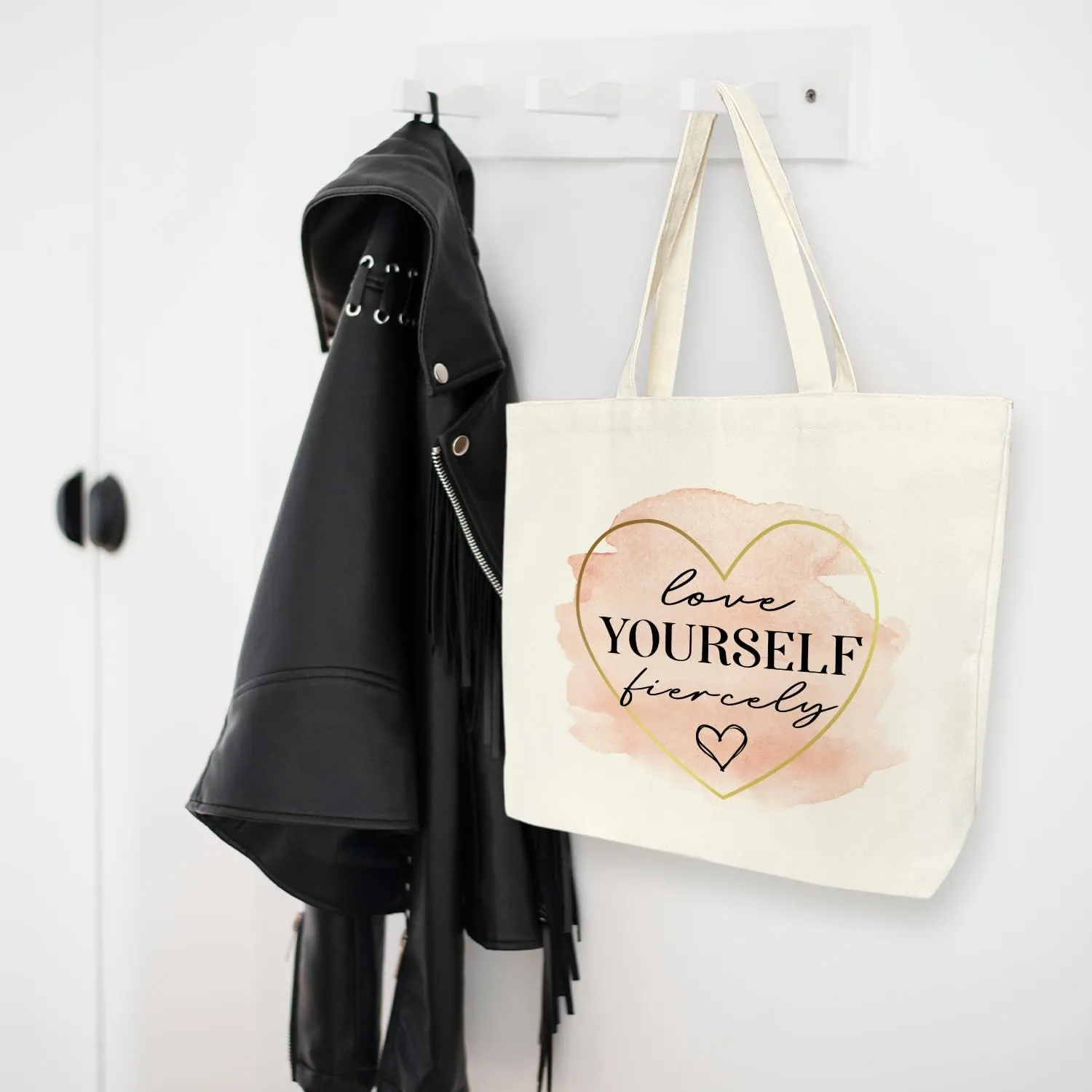 Ziyouza Canvas Tote Bag for Women - Cute Aesthetic Reusable Tote for Travel, Vacation & Shopping