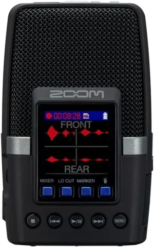 Zoom H2essential Multi-Mic Handy Recorder with 3 Integrated Microphones for 9 Recording Modes, Surround Recording, 32-bit 96 KHz, Video podcasts, Live Streams, Music, Audio Control Guide, Black